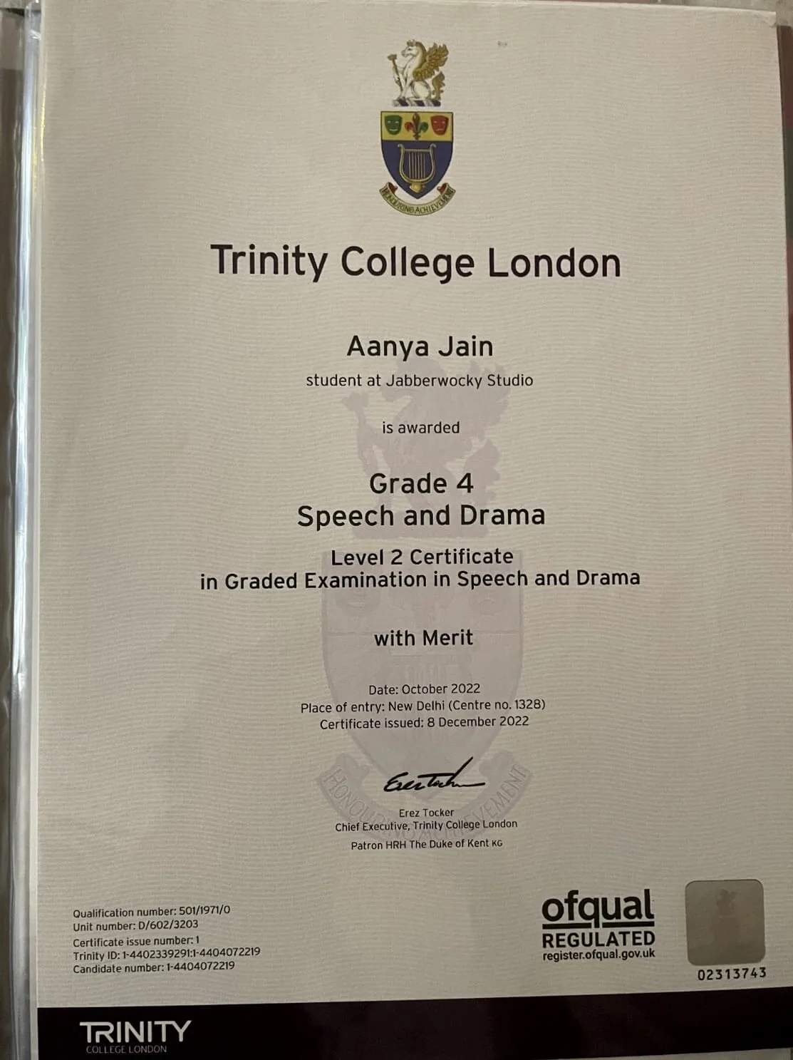 Trinity Grade 4 Speech and Drama