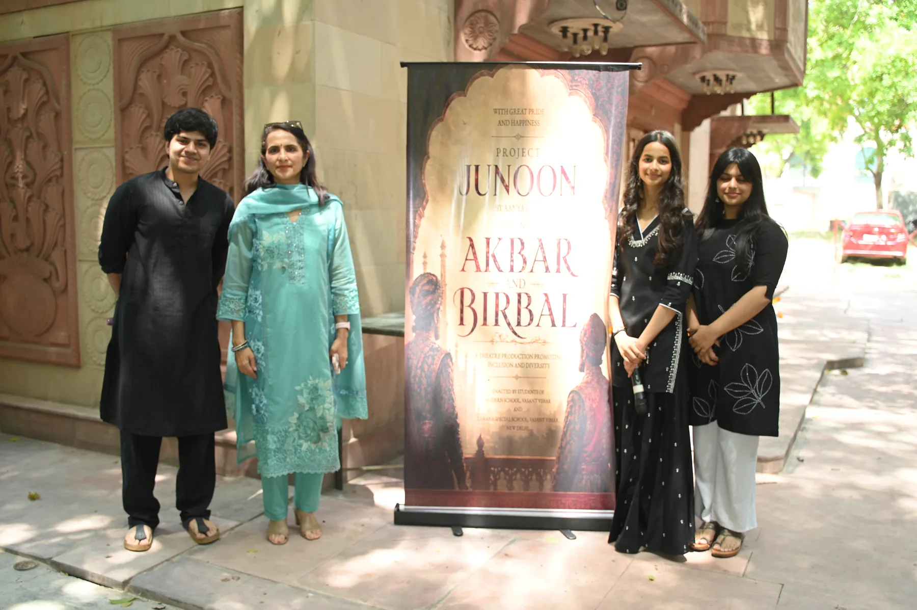 The Junoon team with the Akbar and Birbal poster